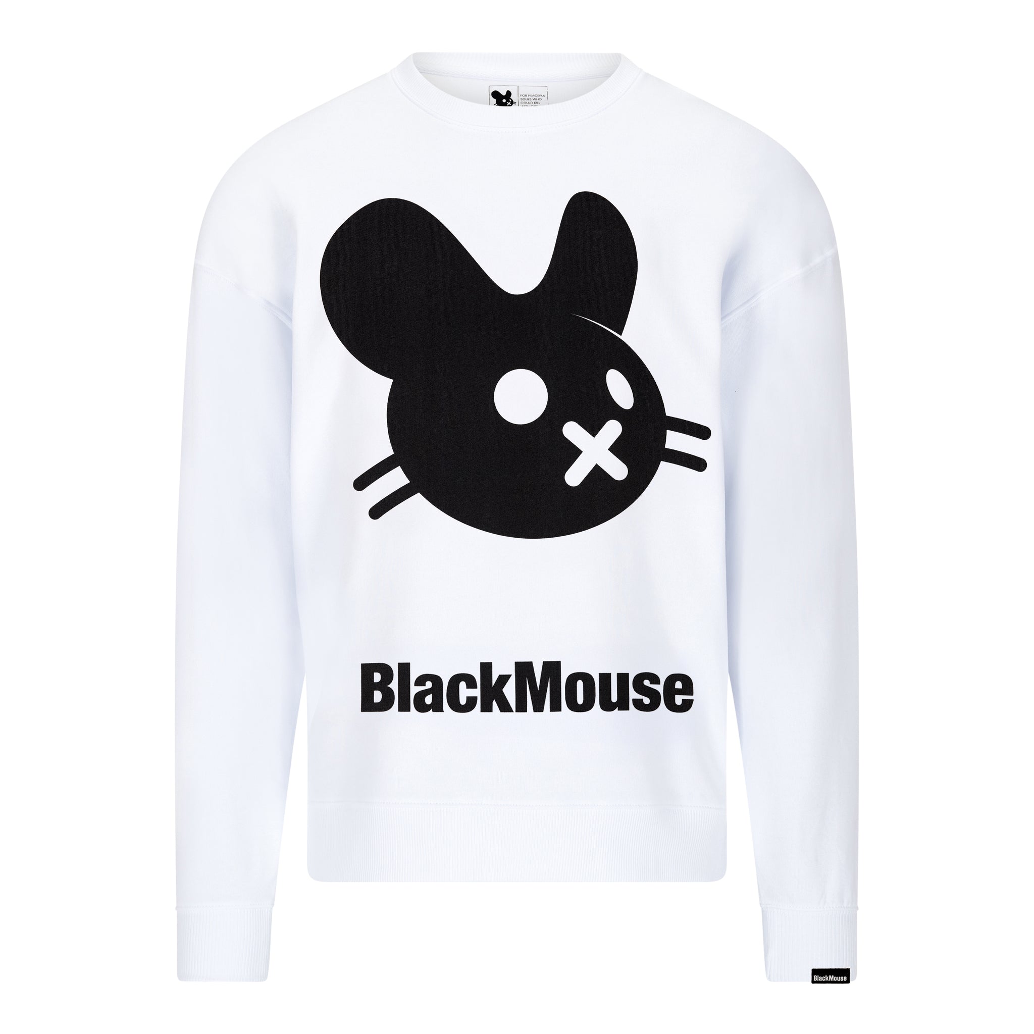 Gents Big BlackMouse Organic Fluffy Sweat White