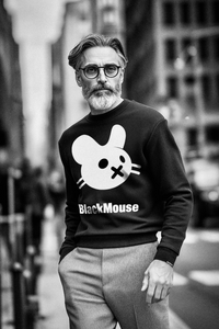 Gents Big BlackMouse Organic Sweat Black