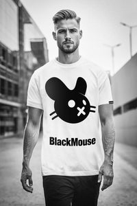 Gents Big BlackMouse Organic T-Shirt White