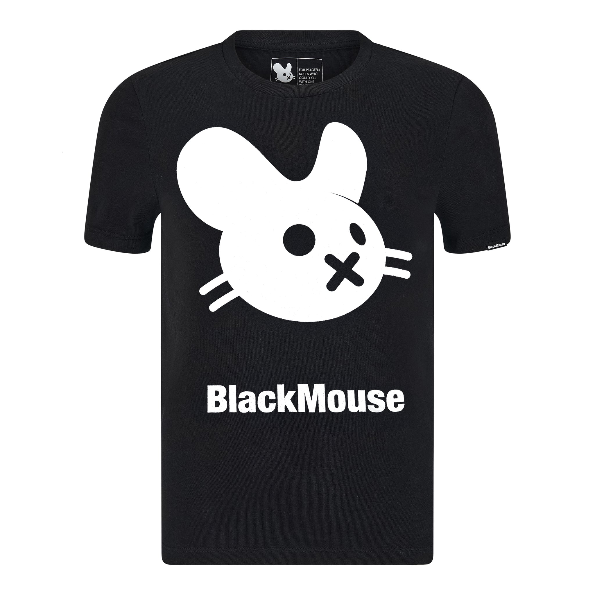 Lady's Big BlackMouse Organic T-Shirt (Fitted Cut) Black